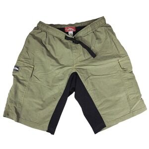 SWOBO Cycling Shorts sz L Mens San Francisco Cargo Nylon Olive Green Bike Padded
